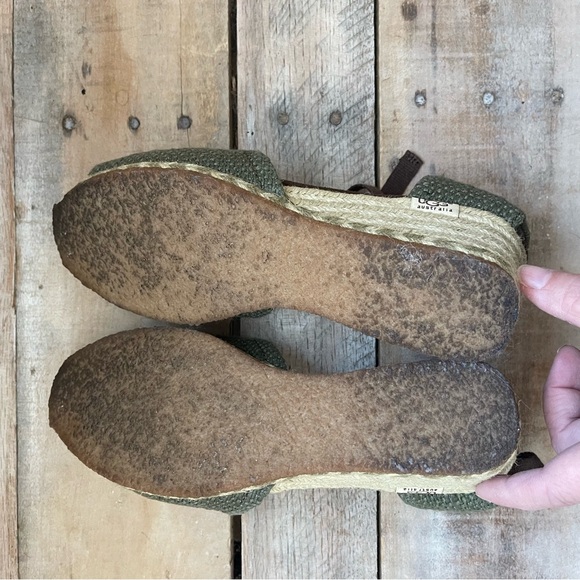 UGG Green and Brown Espadrille Wedges - Picture 10 of 13